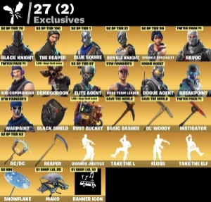 Conta Fortnite 81 Skins | Cavaleiro Negro | Ceifador | 200Vb