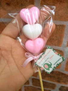 Sabonete trio de coração - Artesanato e Personalizados