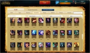 Conta Gold V, 137 champs (todos), 74 skins (Incluindo raras) - League of Legends LOL