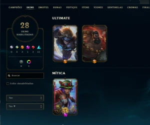 Conta Lol Bronze, 28 Skins, 2 Ultimate, 1 Mitica, 2 Lendaria - League of Legends