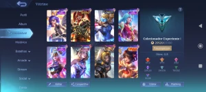 Conta com 115 skins, 67 heróis, nível celestial 31 - Mobile Legends