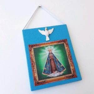 Quadrinho N. S. Aparecida com Divino - Artesanato e Personalizados