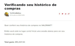 Conta Valorant R$ 2600,00 Gastos