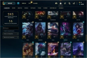 Conta prata 3 com 75 Champs, 30 skins, 6 Cromas, 115 Icones, - League of Legends LOL