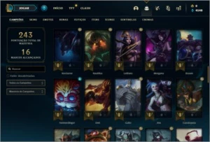 Conta prata 3 com 75 Champs, 30 skins, 6 Cromas, 115 Icones, - League of Legends LOL