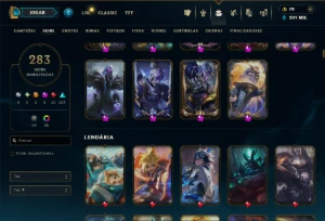 Bronze 4 com TODOS os Champs e 283 Skins +6 Prestigios - League of Legends LOL
