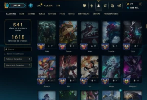 Bronze 4 com TODOS os Champs e 283 Skins +6 Prestigios - League of Legends LOL