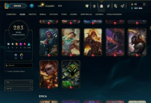 Bronze 4 com TODOS os Champs e 283 Skins +6 Prestigios - League of Legends LOL