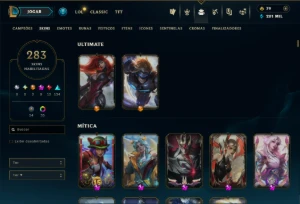 Bronze 4 com TODOS os Champs e 283 Skins +6 Prestigios - League of Legends LOL