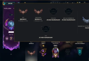 Bronze 4 com TODOS os Champs e 283 Skins +6 Prestigios - League of Legends LOL