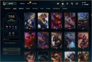 708 skins, todos os champs 130k EA - League of Legends LOL