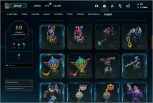 708 skins, todos os champs 130k EA - League of Legends LOL