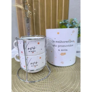 Torre com 2 Xícaras Personalizadas - Artesanato e Personalizados