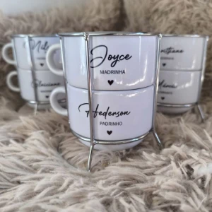 Torre com 2 Xícaras Personalizadas