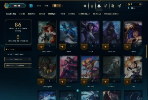 Ouro 1 com 65 Champs e 7 Skins - League of Legends LOL