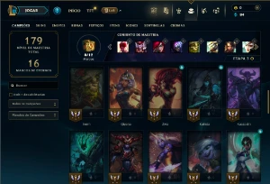 Unranked com 50 Champs e 20 Skins - League of Legends LOL