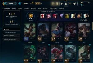 Unranked com 50 Champs e 20 Skins - League of Legends LOL