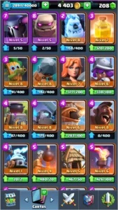 Xp11Arena 12 com 14 lendarias 2 nv3 e 5nv2 - Clash Royale