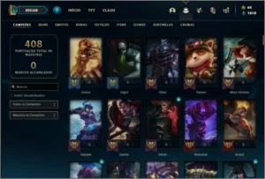 Conta bronze 3 com 101 skins e 150 champs (criada em 2012) - League of Legends LOL