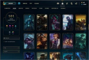 Conta bronze 3 com 101 skins e 150 champs (criada em 2012) - League of Legends LOL