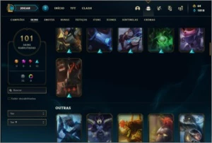 Conta bronze 3 com 101 skins e 150 champs (criada em 2012) - League of Legends LOL