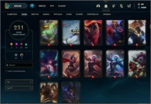 Conta ouro 4 com 155 champs e 231 skins Criada em 2013 - League of Legends LOL