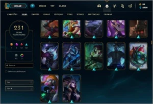 Conta ouro 4 com 155 champs e 231 skins Criada em 2013 - League of Legends LOL