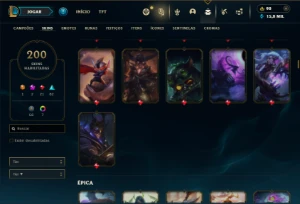 Prata 4 com TODOS os champs e 200 Skins ( Nivel 693 ) - League of Legends LOL