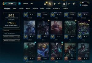 Prata 4 com TODOS os champs e 200 Skins ( Nivel 693 ) - League of Legends LOL