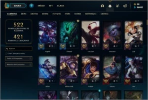 Conta platina 4 com TODOS os champs e 184 skins +20k de EA - League of Legends LOL