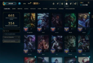 Diamante 1 com TODOS os Champs e 84 Skins ( 75 PDL ) - League of Legends LOL