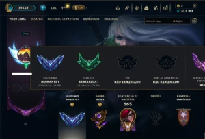 Diamante 1 com TODOS os Champs e 84 Skins ( 75 PDL ) - League of Legends LOL