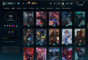 Diamante 1 com TODOS os Champs e 84 Skins ( 75 PDL ) - League of Legends LOL