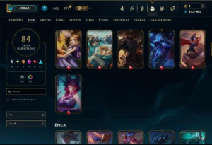 Diamante 1 com TODOS os Champs e 84 Skins ( 75 PDL ) - League of Legends LOL