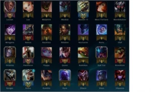 Conta plat 4, 117 campeões, 78 skins, 80 ícones, runa padrão - League of Legends LOL