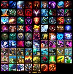 Conta plat 4, 117 campeões, 78 skins, 80 ícones, runa padrão - League of Legends LOL