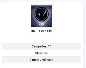 Conta GOLD2, EX platina. - League of Legends LOL
