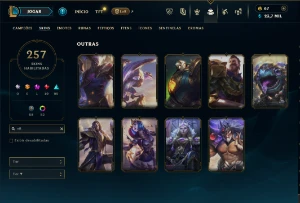 Ouro 4 com TODOS os champs e 257 Skins (MAIN JG / ADC / MID) - League of Legends LOL