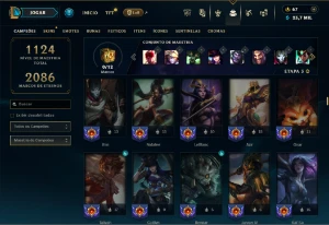 Ouro 4 com TODOS os champs e 257 Skins (MAIN JG / ADC / MID) - League of Legends LOL