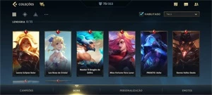 WILD RIFT 73 SKINS MESTRE; 1055WC; PASSE ON; {8 LENDÁRIAS} - League of Legends: Wild Rift LOL WR