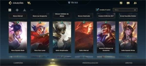 WILD RIFT 73 SKINS MESTRE; 1055WC; PASSE ON; {8 LENDÁRIAS} - League of Legends: Wild Rift LOL WR