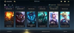 WILD RIFT 73 SKINS MESTRE; 1055WC; PASSE ON; {8 LENDÁRIAS} - League of Legends: Wild Rift LOL WR