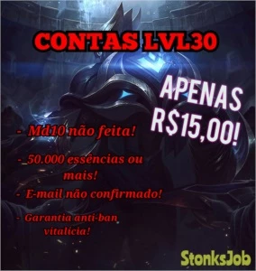 Contas Urranked, lvl 30, 50k EA - League of Legends LOL