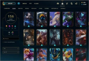 CONTA COM 156 SKINS (3 ULTIMATE + 2 PRESTÍGIOS) - League of Legends LOL