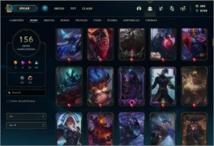 CONTA COM 156 SKINS (3 ULTIMATE + 2 PRESTÍGIOS) - League of Legends LOL