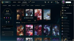 CONTA PRATA 2 COM 111 CAMPEOES E 64 SKINS - League of Legends LOL