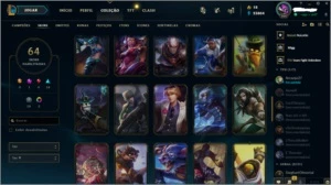 CONTA PRATA 2 COM 111 CAMPEOES E 64 SKINS - League of Legends LOL