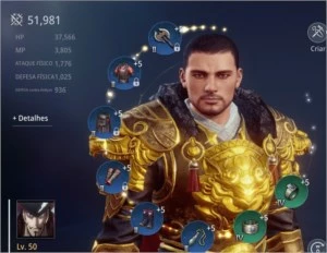 GUERREIRO LVL 50 COM 50K DE PODER NO SERV NA23 - MIR4