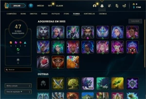 Conta ouro 1 com 24 Champs e 1 skin + 1 Fragmento Ultimate - League of Legends LOL