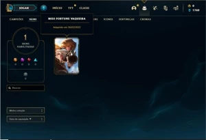 Conta ouro 1 com 24 Champs e 1 skin + 1 Fragmento Ultimate - League of Legends LOL